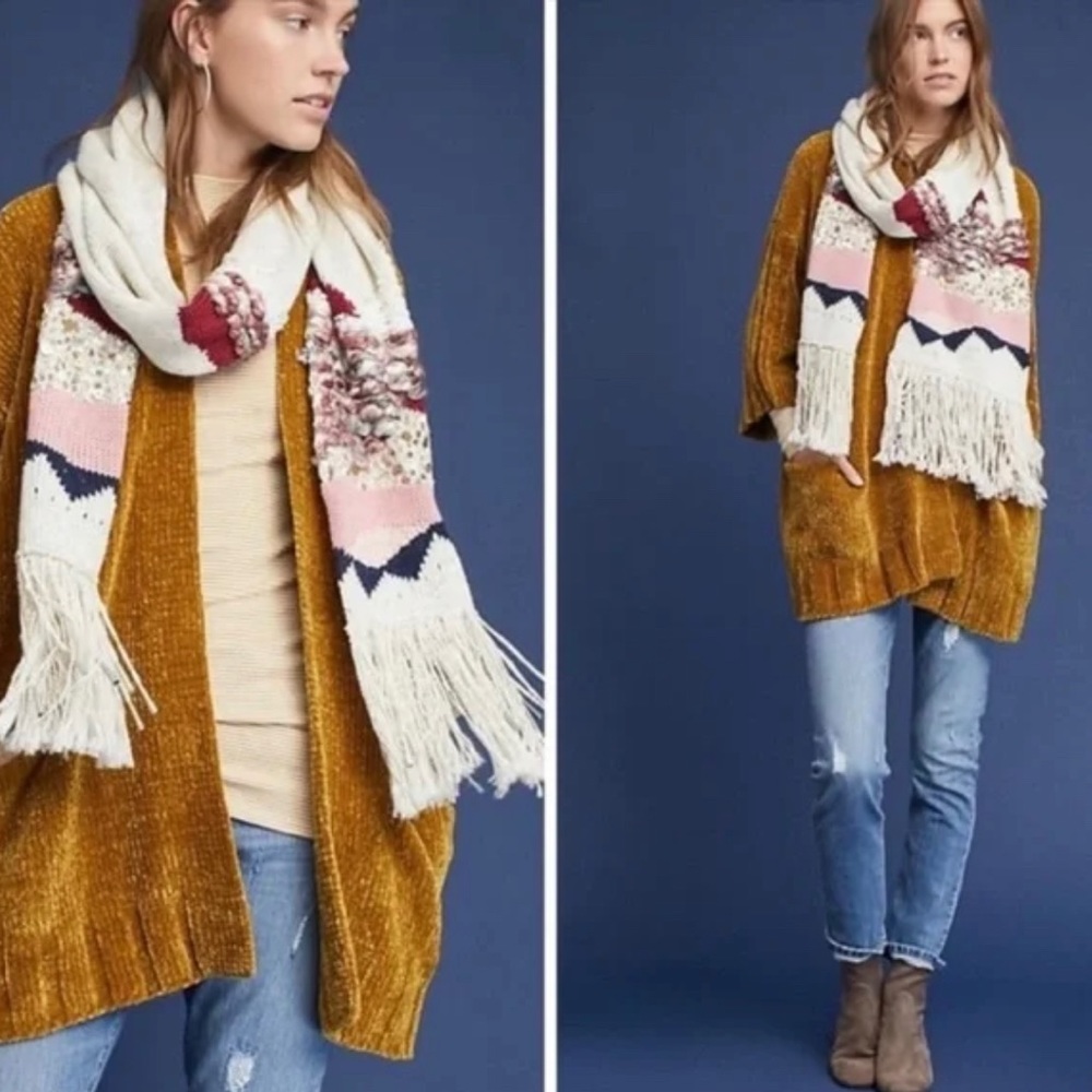 MOTH Anthropologie Mustard Yellow Chenille Sweater Oversized Cardigan XS